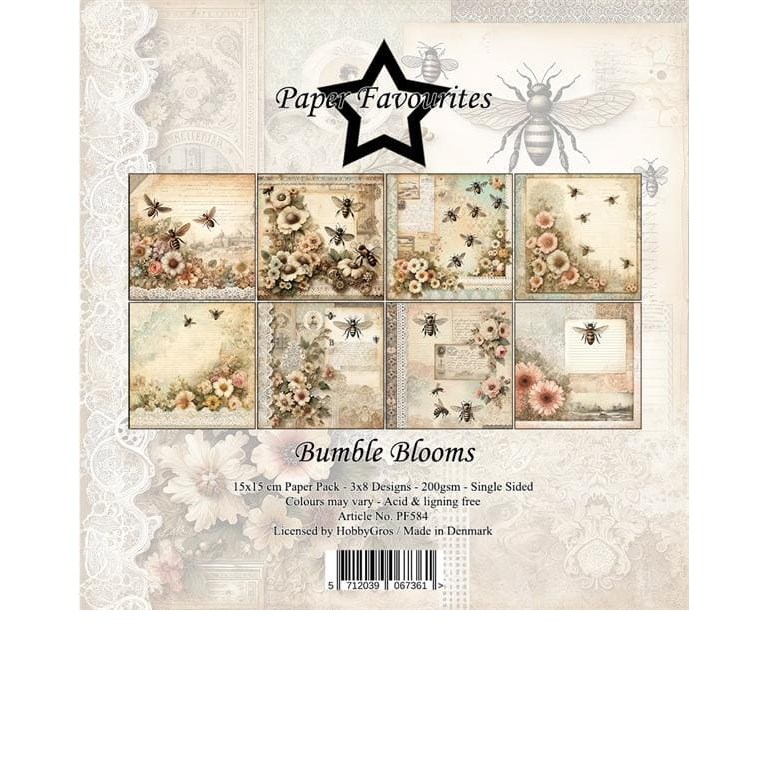Scrapbookingpapper - 15x15cm - Bumble Blooms