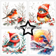 Scrapbookingpapper - 15x15cm - Christmas Birds