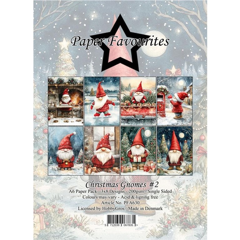 Scrapbookingpapper - A6 - Christmas Gnomes #2