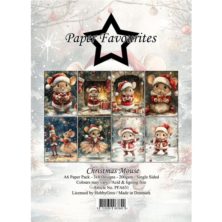 Scrapbookingpapper - A6 - Christmas Mouse