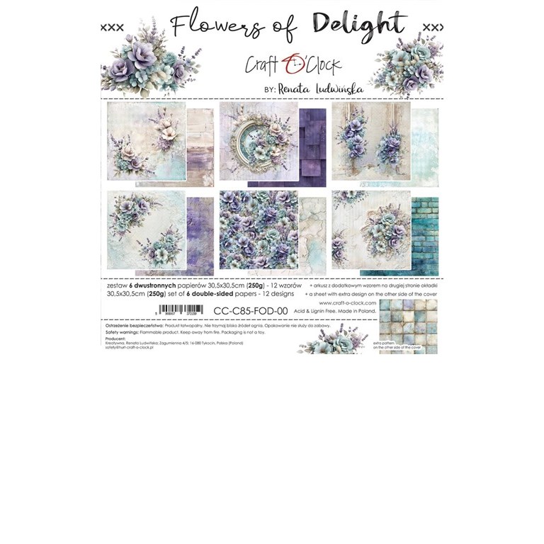 Scrapbookingpapper - 30x30cm - Flowers of Delight