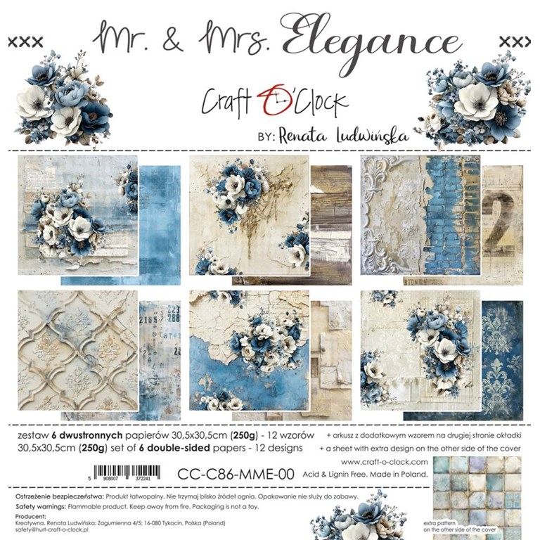 Scrapbookingpapper - 30x30cm - Mr And Mrs Elegance