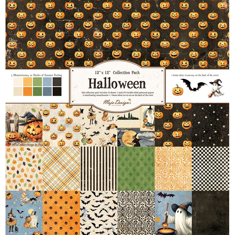 Maja Design - Halloween - Hel kollektion - 30x30cm - 15st ark + 1st bonus