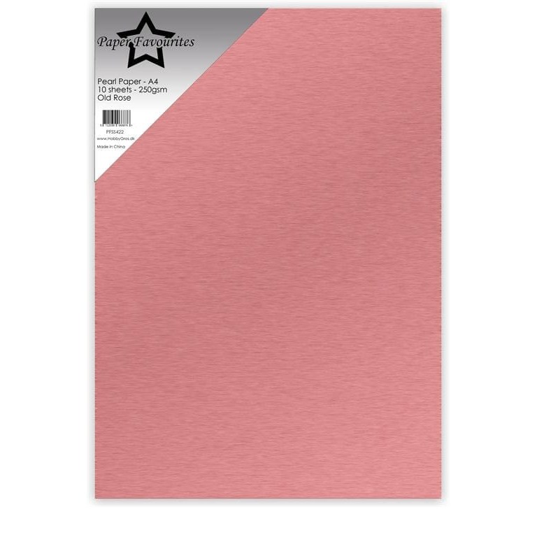 A4 - Pärlemorpapper - Old Rose - 10st