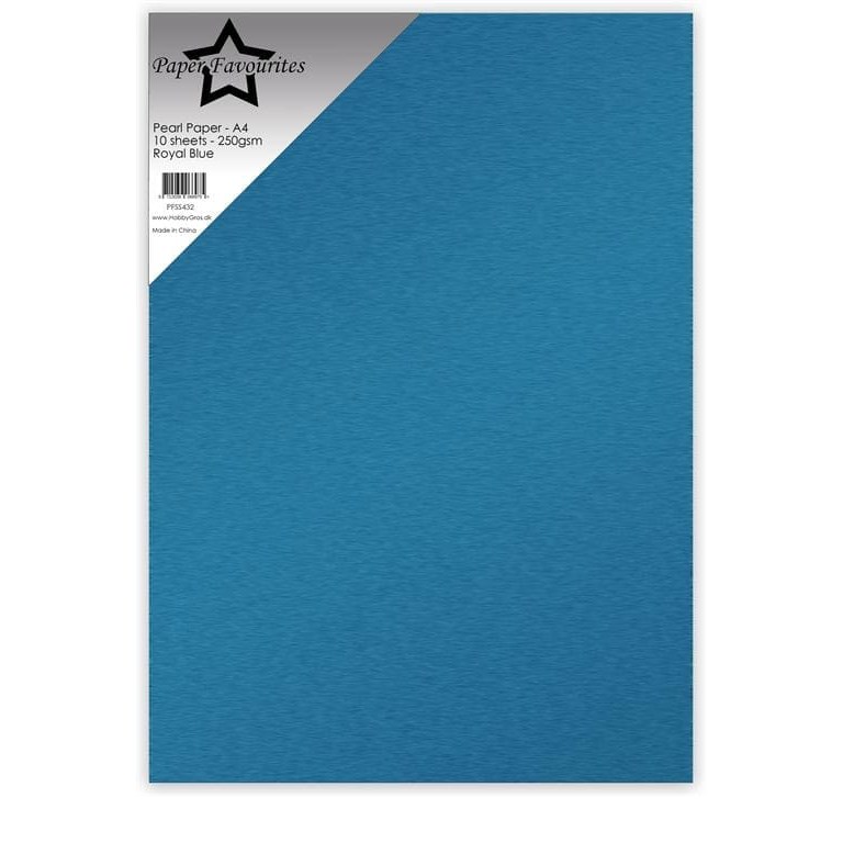 A4 - Pärlemorpapper - Royal Blue - 10st