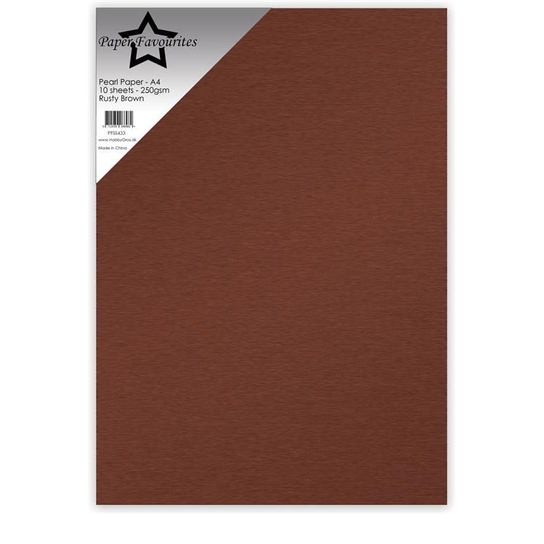 A4 - Pärlemorpapper - Rusty Brown - 10st