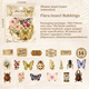 Paket med stickers - Vintage - insekter, växter & etiketter - 6st förpackningar