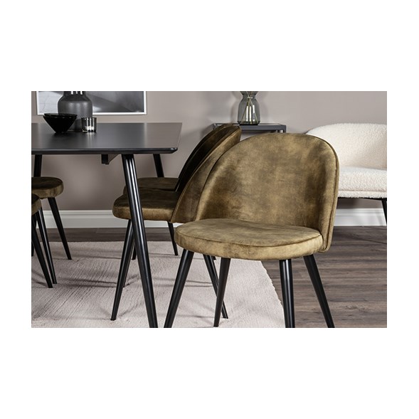 Velvet matstol 2-pack