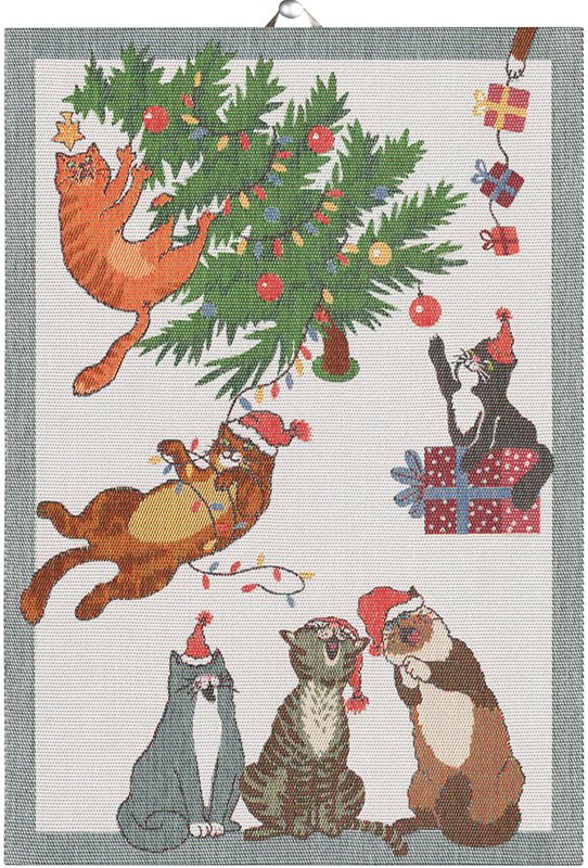 Purr-fect christmas kökshandduk