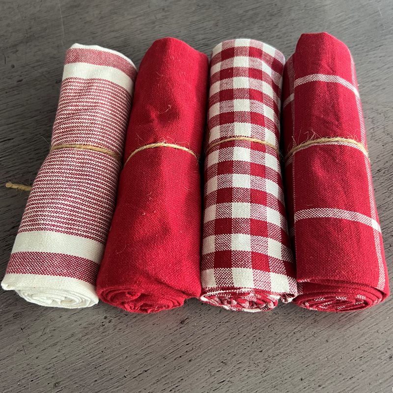 Kökshandduk Recycling röd