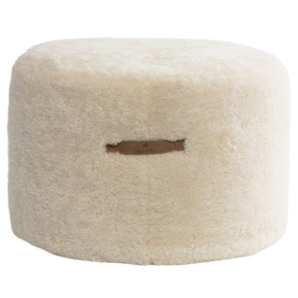 Eva mjuk fårskinnspuff rund