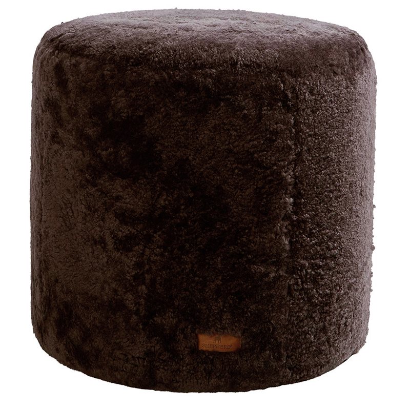 Frida fårskinnspuff rund