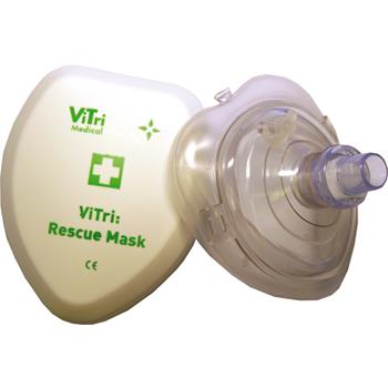CPR Rescue mask inkl O2-nippel i fodral.