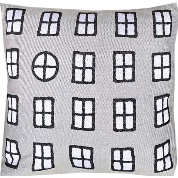 Cushion cover 45x45cm Windows Grey