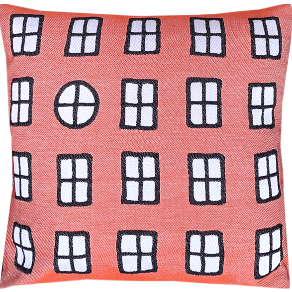 Cushion cover 45x45cm Windows Rusty red