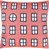 Cushion cover 45x45cm Windows Rusty red