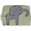 Kulturbeutel 12cm Elefant Grün