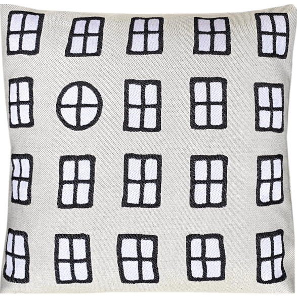 Cushion cover 45x45cm Windows White