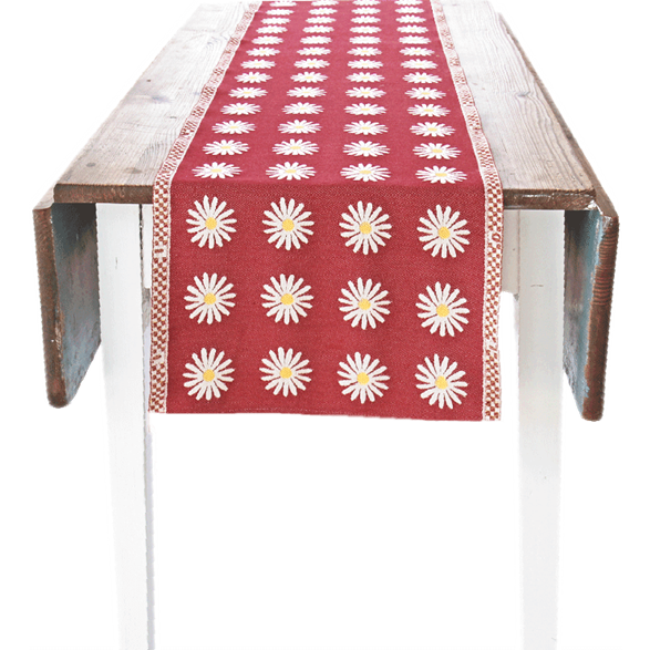 Fabric 35cm Daisy Red