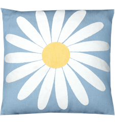 Cushion cover 45x45 Daisy Light-blue