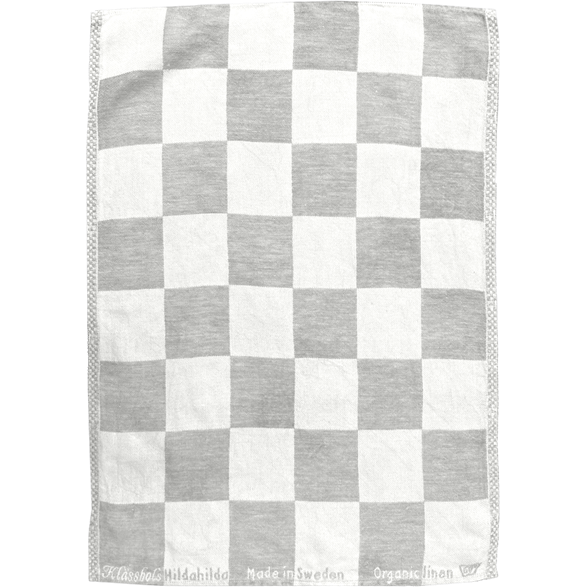 Kitchen towel Check Linen Gray