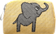 Kulturbeutel 8cm Elefant Gelb