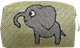 Kulturbeutel 8cm Elefant Grün