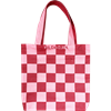 Tote L Checkered Red Pink