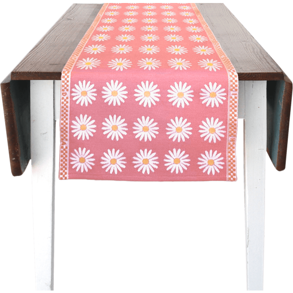 Chemin de table 35x150cm Marguerite Rose