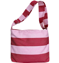 Messenger Bag Stripe Red pink