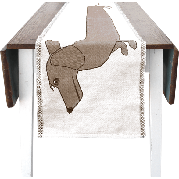Chemin de table 35x150cm Teckel Marron