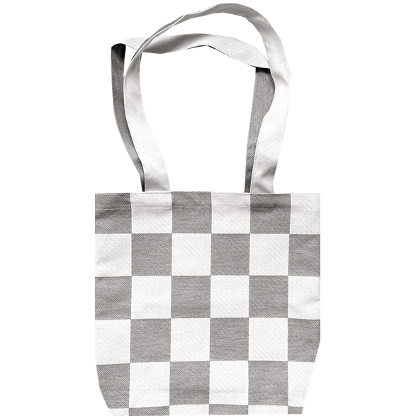 Tote M Checkered grey