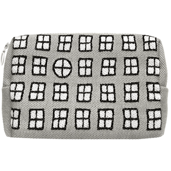 Pouch 18cm Windows Grey