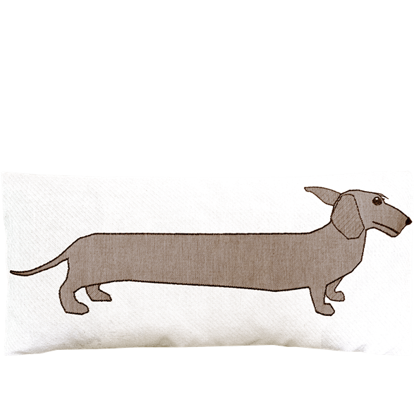 Taie d'oreiller 65x30cm Teckel Marron