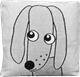 Taie d'oreiller douce 30x30cm Chien Grise