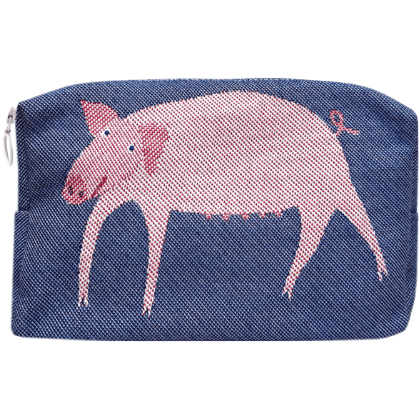 Pochette 18cm Cochon Bleu