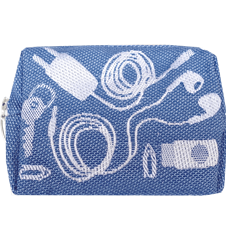 Kulturbeutel 12cm Kabel Hellblau