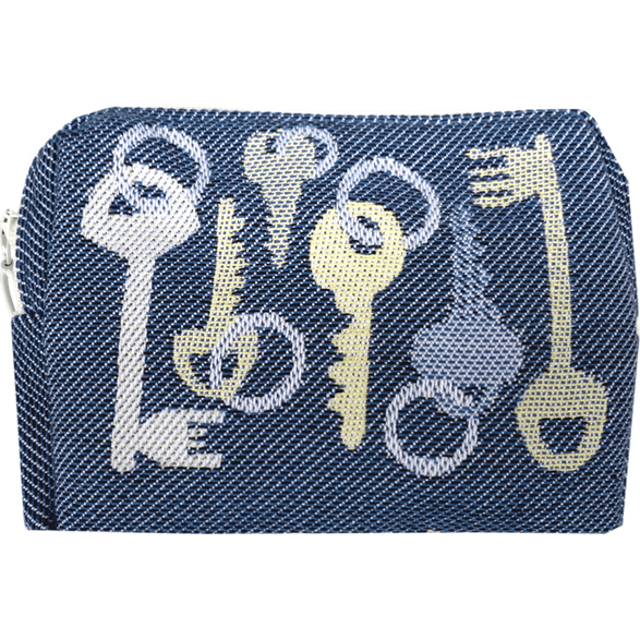 Kulturbeutel 12cm Schlüssel Blau