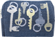 Pouch 12cm Keys Blue
