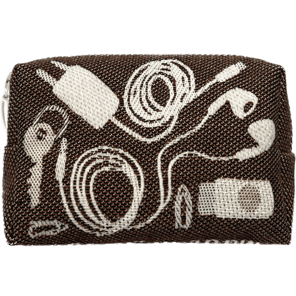 Kulturbeutel 12cm Kabel Braun