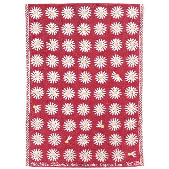 Torchon Marguerite Rouge