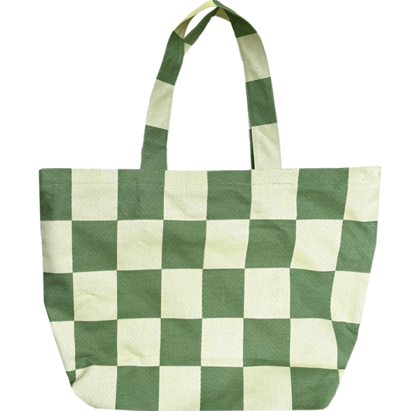 Tote XL Kariert Grün