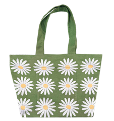 Tote XL Wiesen-Margerite Grün