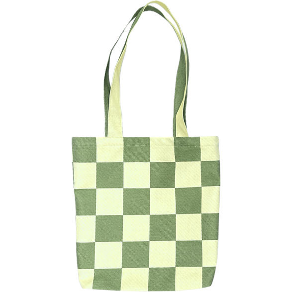 Tote M Checkered Green Yellow