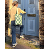 Tote M Checkered Green Yellow