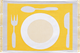 Table mat Plate Yellow