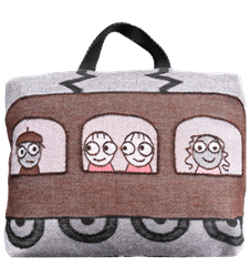 Taie d'oreiller/sac Train Rose Marron