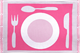 Table mat Plate Pink