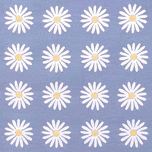 Tissu 145cm Marguerite Bleu Clair