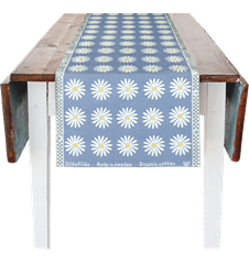 Tischläufer 35x150cm Wiesen-Margerite Hellblau